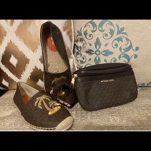 Michael Kors Kendrick Espadrilles 8M & Fanny Pack